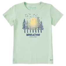 Life is Good Women's Breathe Forest Crusher-LITE Tee on Sage Green